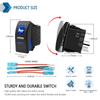 Momentary Horn Button Waterproof Rocker Switch Toggle - ON/OFF Blue LED Light - 12V 20Amp 24V 10Amp, 5 Pin For Automotive Cars Vehicles Marine Boats