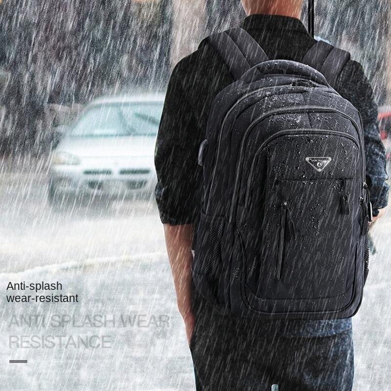 Büyük Kapasiteli Sırt Çantası Erkek Dizüstü Sırt Çantaları 15.6 Oxford Siyah Katı Lise Çantaları Genç Kolej Erkek Gril Öğrenci Sırt Çantası