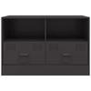 TV Cabinets 2 pcs Black 67 x 39 x 44 cm Steel