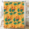 Vibrant Floral Shower Curtain Decorative Bath Mat Yellow and Green Leaves Pattern Modern Bathroom Accessories Set for Home Decor
