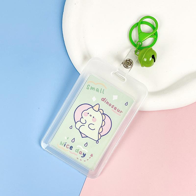 Ins Cute Transparent Lanyard Card Cover Student Bus Cards Case Cartoon Work Card Covers Credit Card Holder Id Holder with Rope