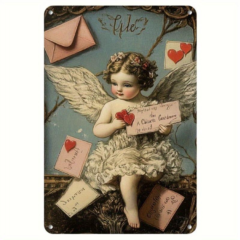 

Vintage Valentine s Day Metal Decorative Painting Gift for Couples Bedroom Living Room Cafe