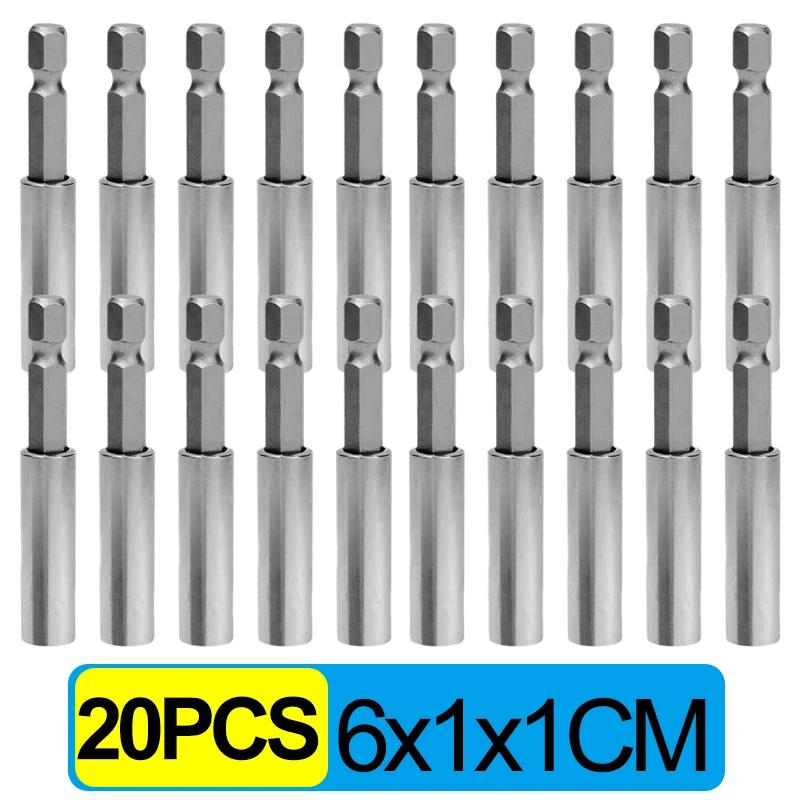 20/1pcs Magnetic Screwdriver Extension Hexagonal Handle Extended Connecting Rod Carbon Steel Screwdrivers Bit Holder Power Tools