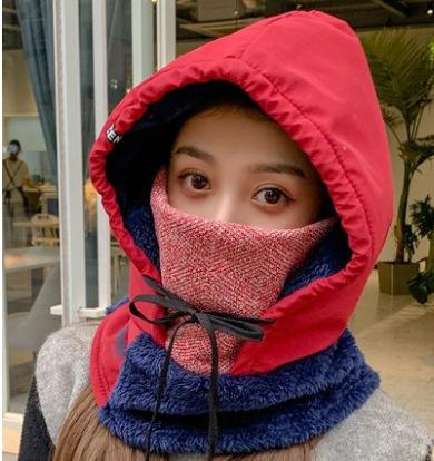 Big Girls Youth Women Balaclava Fleece Hat Scarf 2in1 Set Winter Warm Outdoor Neckwarmer Cold Weather with Mask