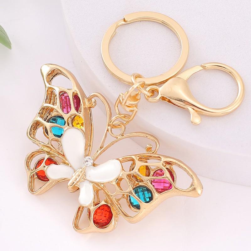 Butterfly Rhinestone Metal Keychain Pendant