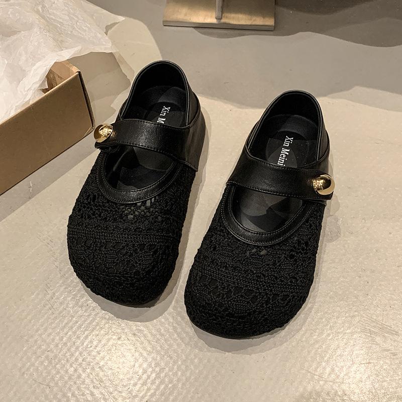 Two-wear Shoes, Thick-soled Mary Jane Women's Shoes, New Beautiful, Not Tired Feet, Hollow and Breathable Single Shoes, Summer