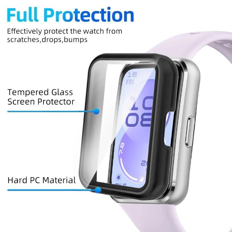 PC Case+Glass For Huawei Band 11 Pro Band 11 Tempered Glass Anti-scratch Film Bumper Screen Protector Shell For Huawei Band 11