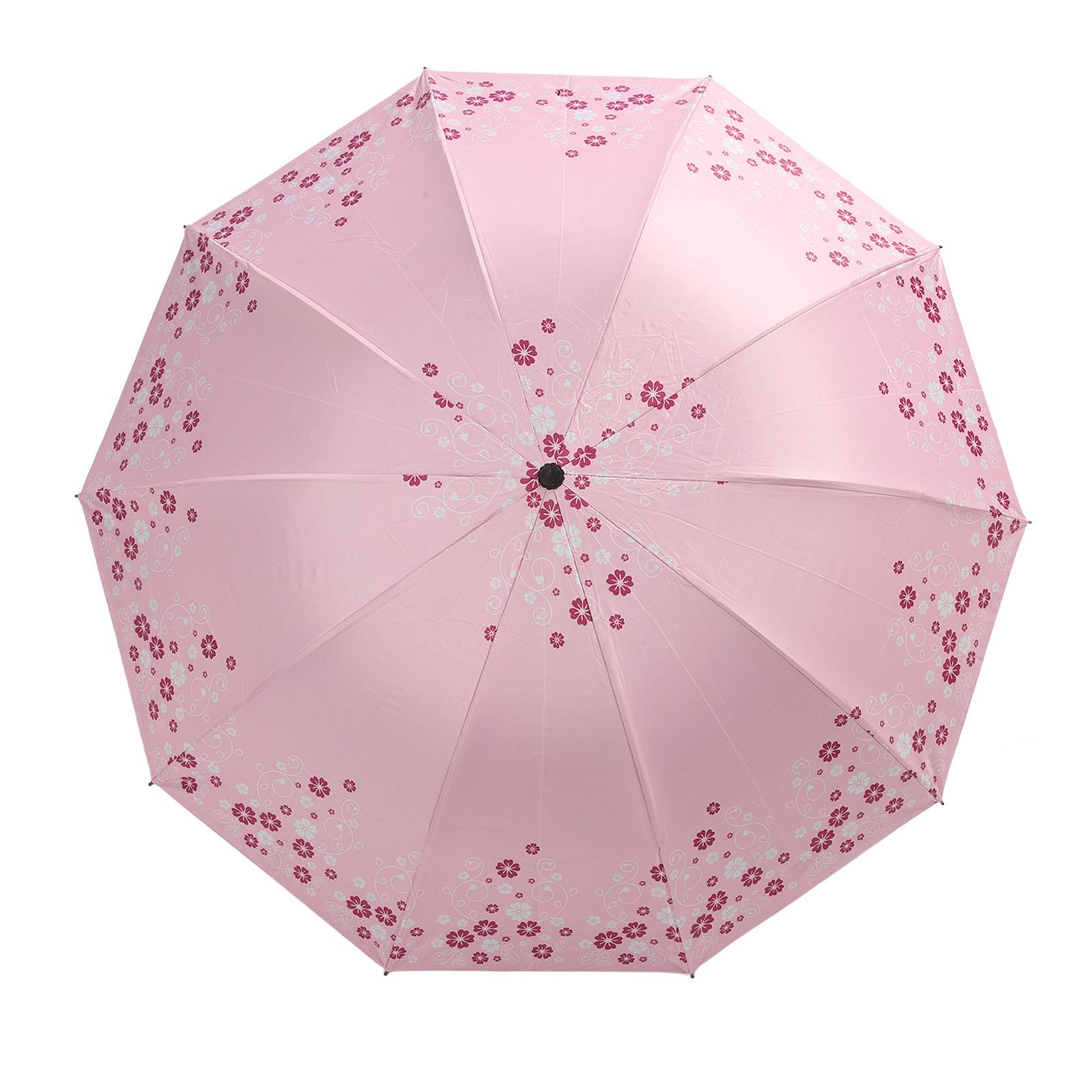 

Складной зонт 10 спиц Ручное открытие/закрытие Двойного назначения Защита от УФ-лучей Ветрозащитный Солнцезащитный зонт для путешествий На открытом воздухе розовый