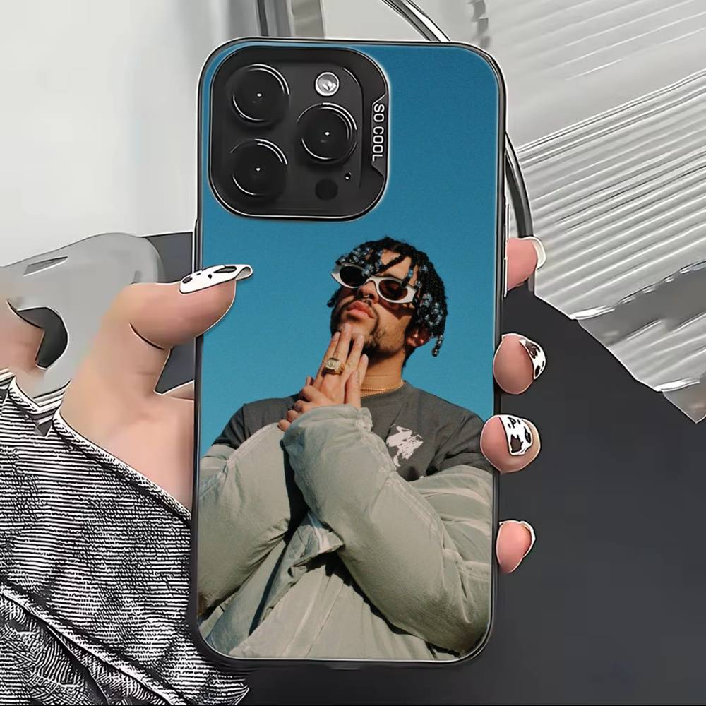 Hot Singer B-Bad Bunny Phone Case For iPhone 17,16,15,14,13,12,11 Plus,Pro Max,XS,Colorful Silver Black Cover