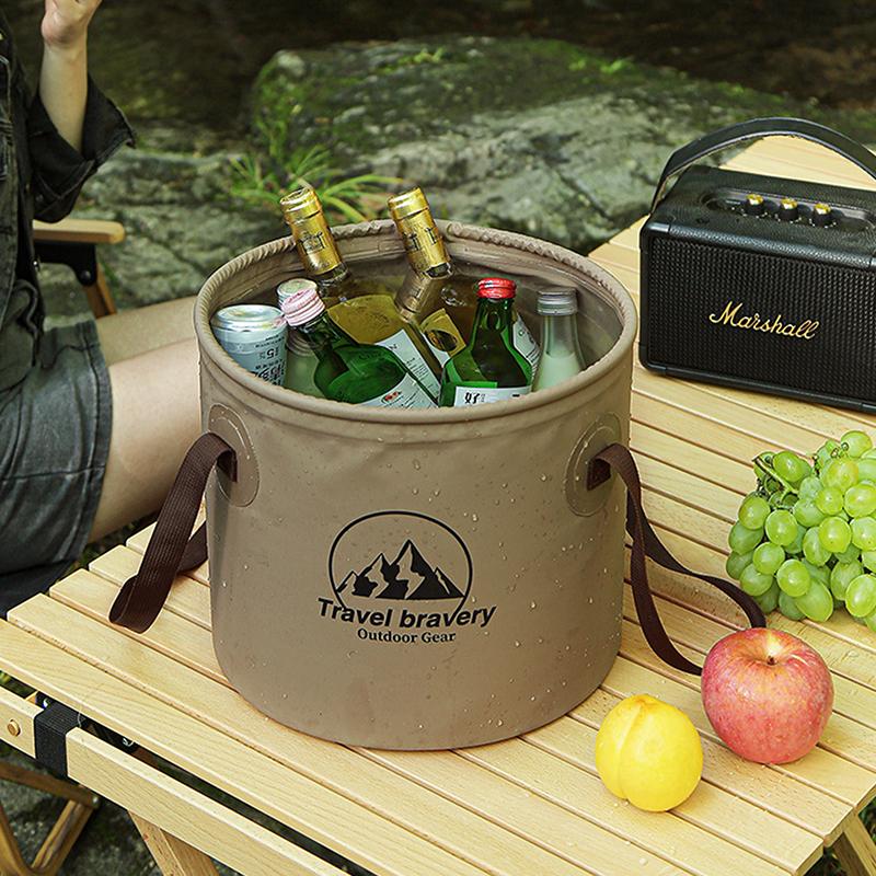 Tragbarer Faltbarer Eimer 5L 10L Großes Fassungsvermögen Outdoor Camping Reise Zusammenklappbarer Handlicher Wasserbehälter Für Outdoor Wandern