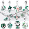 Original 925 Sterling Silver Charm Bead St. Patrick's Day Series Green Pendant Fit Original Bracelet For Women DIY Jewelry Gift
