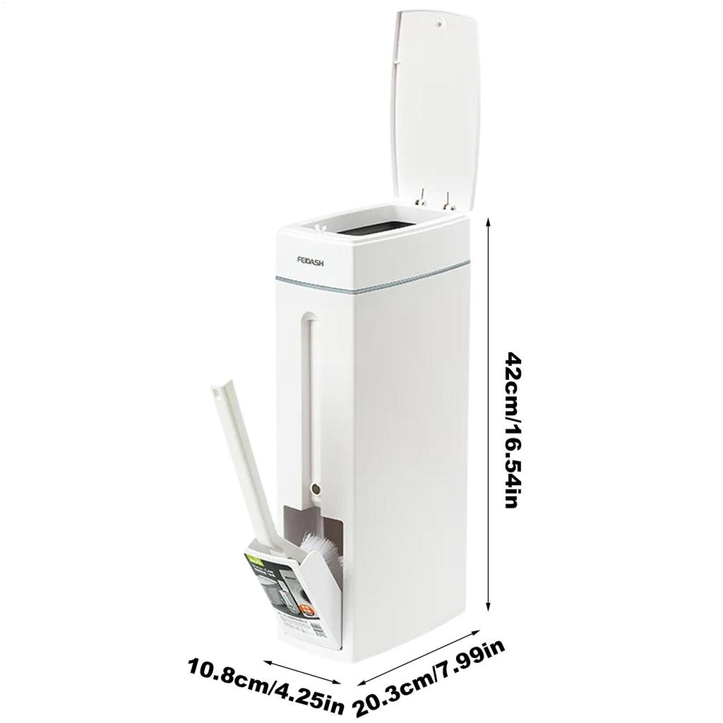 Bathroom Trash Can Bathroom Trash Can Toilet Brush Combo Save Space Small Trash Can Lid Bathroom Accessories Narrow Garbage Can