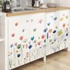 Abnehmbare Pastell-Blumen-Wandaufkleber für Sockelleiste, Schrank, Flurdekoration, Pflanzen-Blumen-Deko-Aufkleber