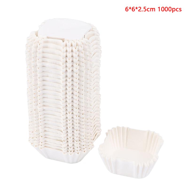 500/1000 Stück Quadratische Cupcake-Förmchen Backförmchen Pfannenförmchen Papierbackförmchen für Cupcakes Cup-Förmchen Partyzubehör