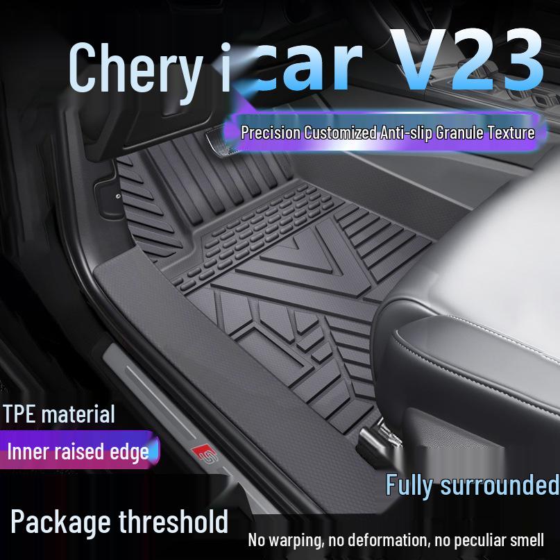 

Chery iCar V23 TPE Waterproof Floor Mats with Full Coverage and Door Sill Protection Single Layer Upgrade