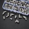 60 PCS Metric Grease Fittings Kit Metal M6 M8 M10 45 90 Degree Hydraulic Grease Zerk Assortment For Angled Grease Mechanical