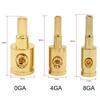 New Pure Copper Car Audio Connector 0GA 4GA 8GA Gold Silver Audio Amp Input Adapter Power Ground Wire Terminal