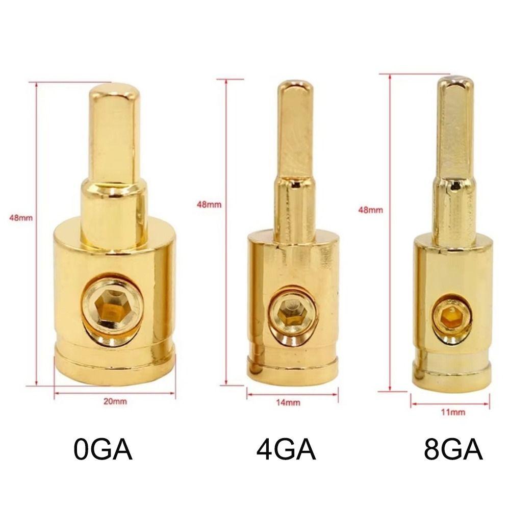 Gold Silver Car Audio Connector Pure Copper Audio Amp Input Adapter New Car Speaker Wire Terminal
