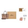 Coach Mollie Brand Logo Detachable Shoulder Strap Tote Bag Shopping Bag Women Tote Brown Black CV965-IMQRX