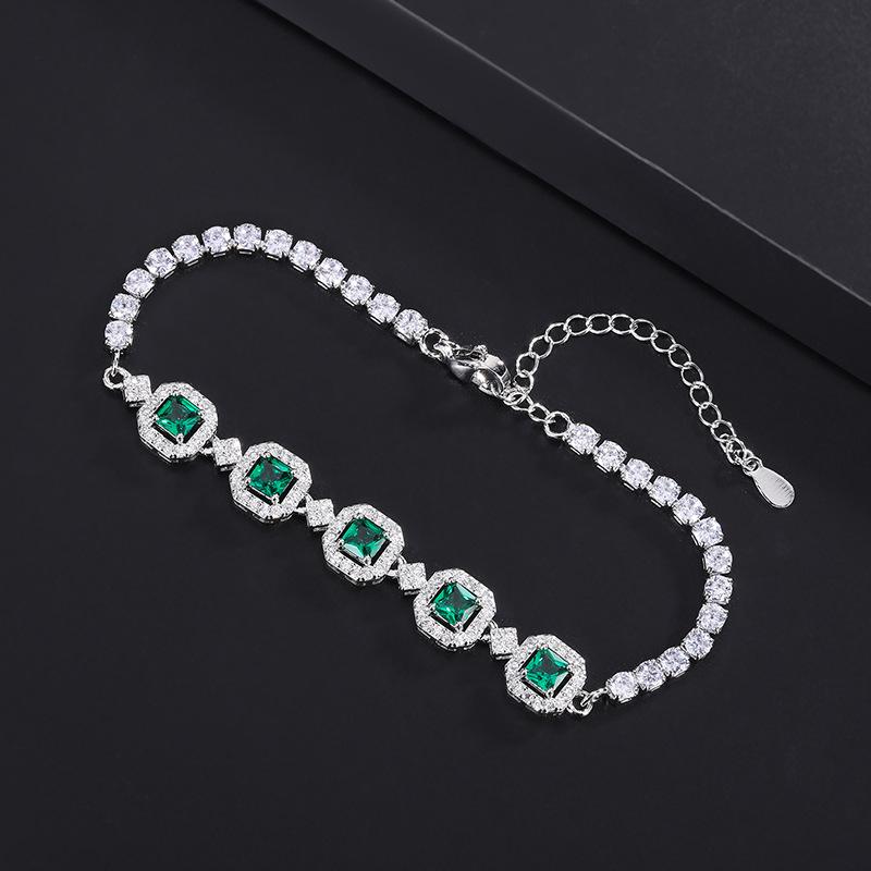 Dopamine Bracelet Simulation Paraiba Simple Green Gold White Multi-color Colorful Treasure New Women