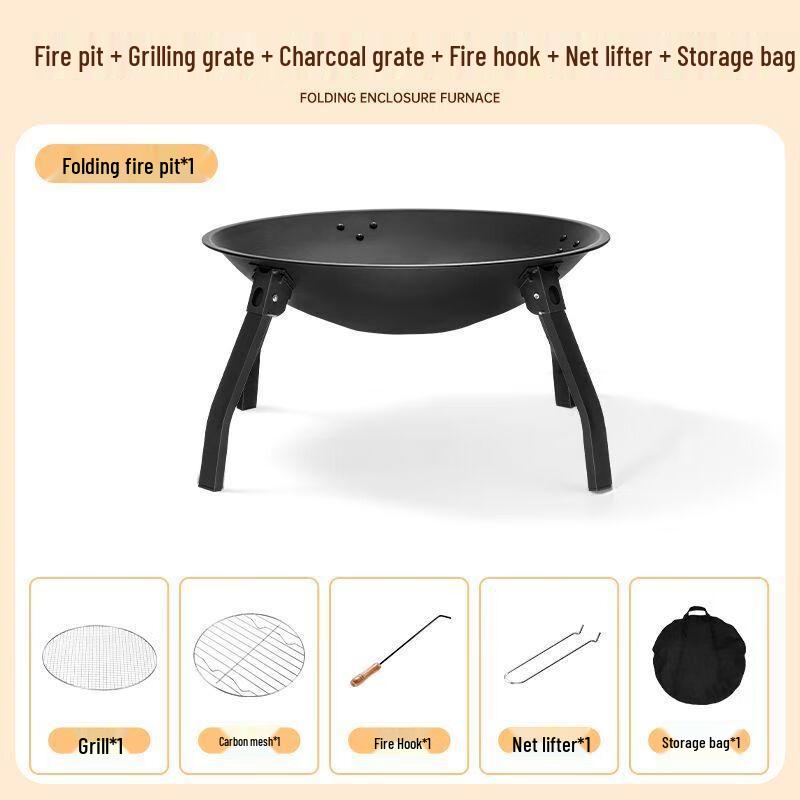 Portable Charcoal Stove Set for Tea & BBQ One Size