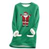 Ladies' Loose And Comfortable Round Neck Christmas Print Thick With Pockets Long Sleeved Top