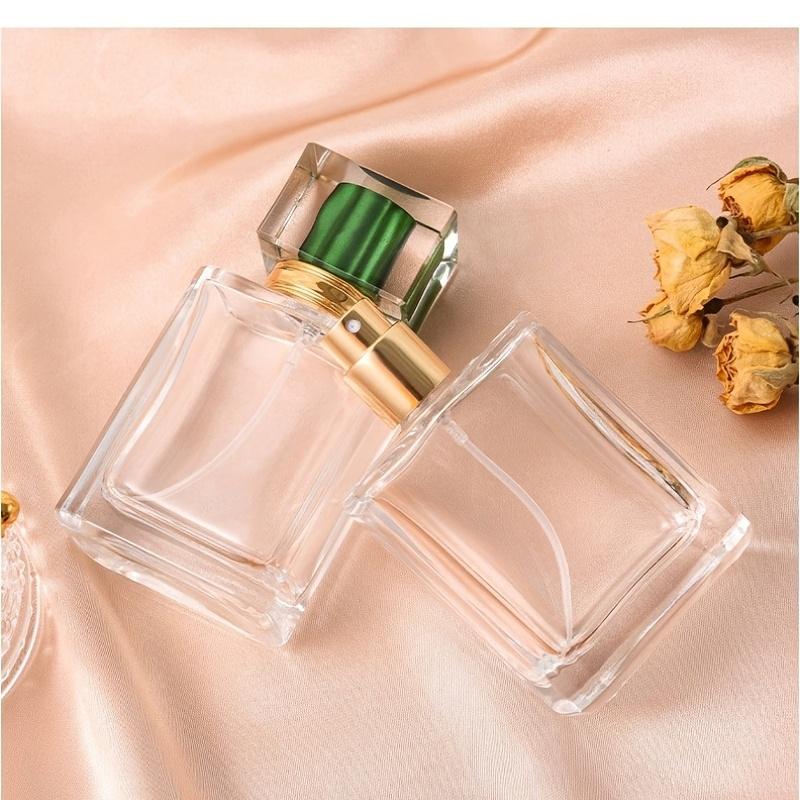 Premium Refillable Perfume Bottle Glass Transparent Empty Spray Bottle 50ml Portable Large Capacity Travel Cosmetics Bottle