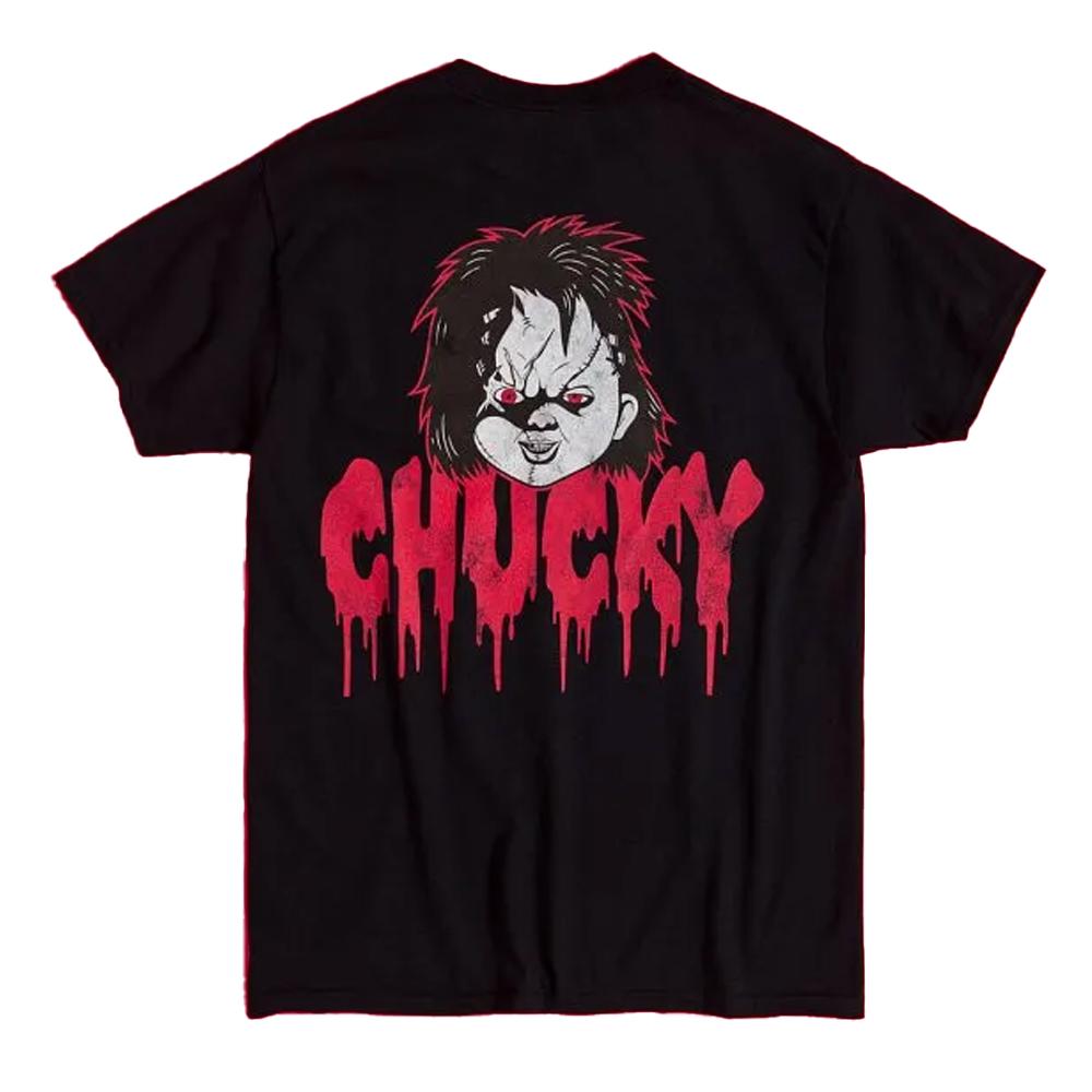 Childs Play Unisex Adult Chucky Dripping Logo Back Print T-Shirt