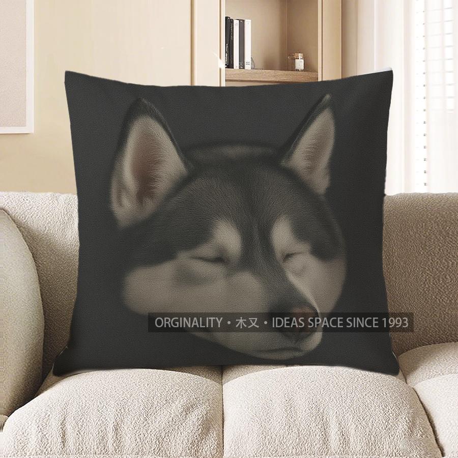 

Home Decor Sleeping Husky Pillow Cover: Cute Pet Decor Pattern Cushion Cover Suitable For Sofa Bedroom Car Pillow Cover 40x40cm