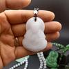 Guanyin Buddha Imitation Jade Pendant with Beaded Necklace