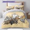 Simon's Cat Pattern Bedding,Quilt Set Quilt Cover Pillowcase Home Birthday Gift (1 * Duvet Cover + 2 * Pillowcase, Without Core)