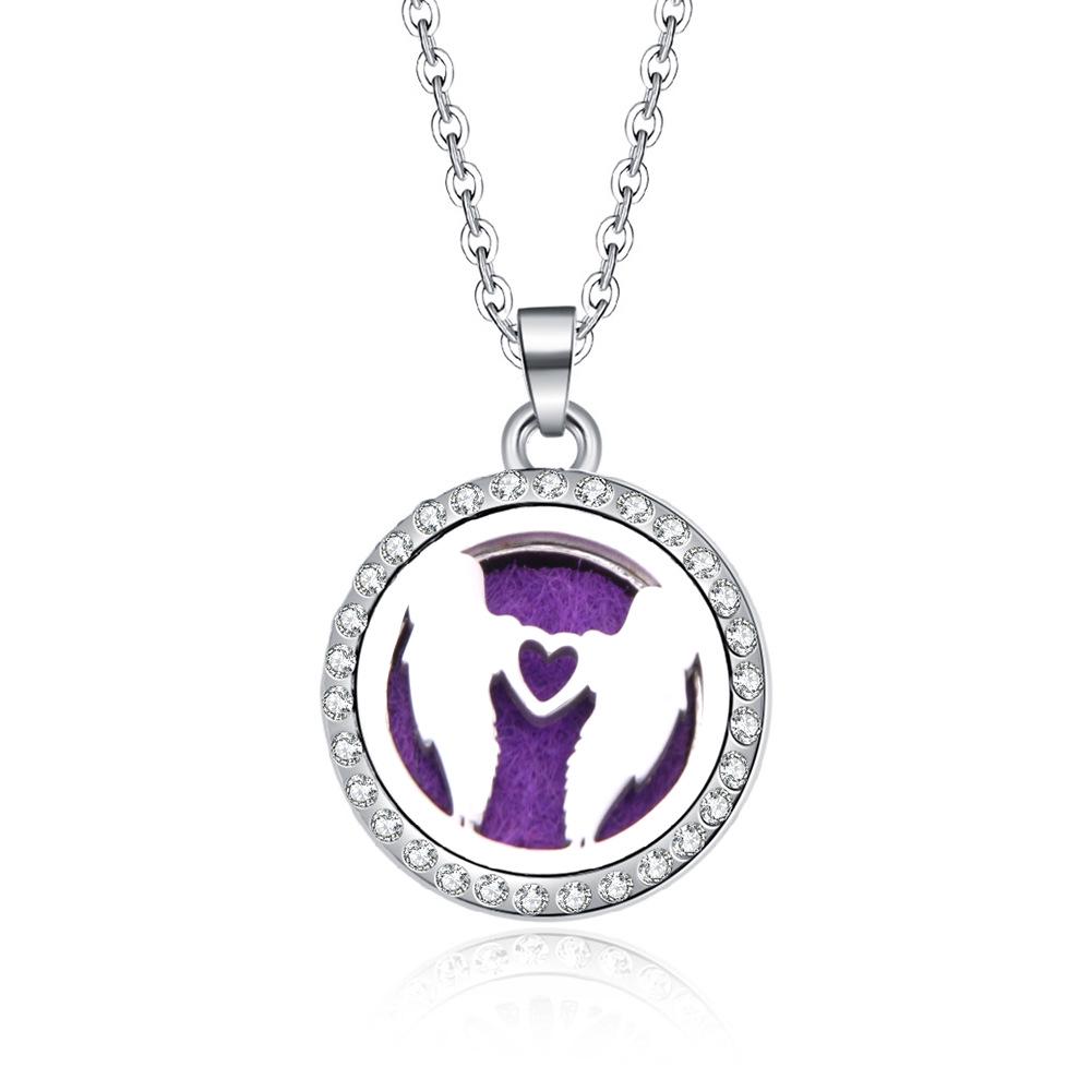 In-Stock Aromatherapy Hollow Diamond Pendant Necklace