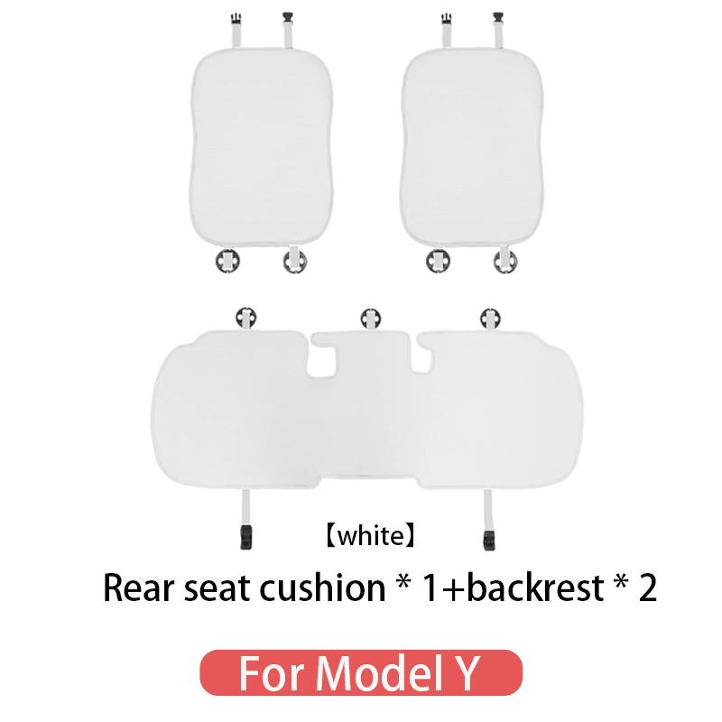 Ice Silk Seat Cover White For Tesla Model Y Model 3 2025-2018 Ventilation Heat Dissipation Stain Preventi Interior Accessories