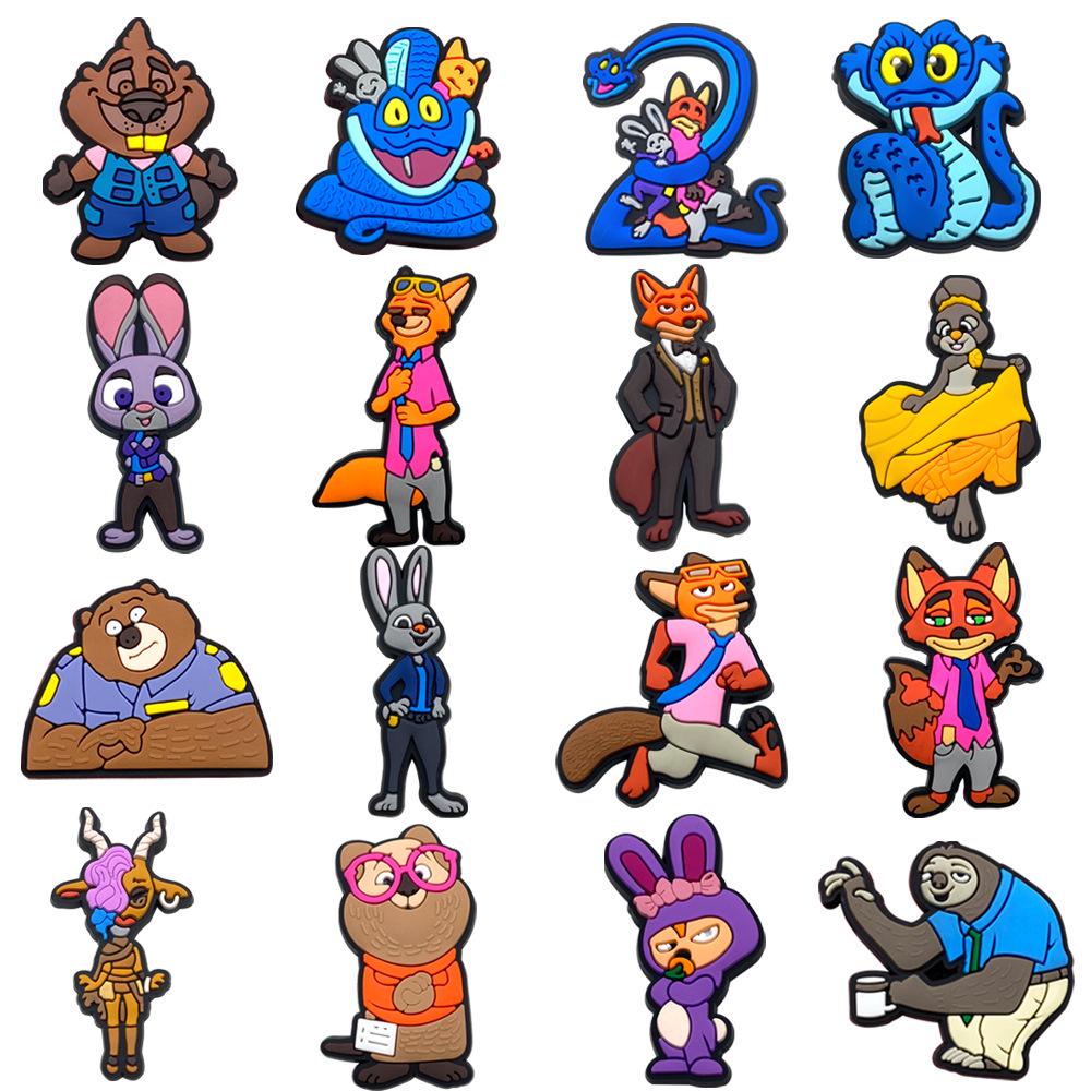 Zootopia 2 Croc Charms: DIY Flower Shoe Accessories, Soft PVC Rubber Decorations