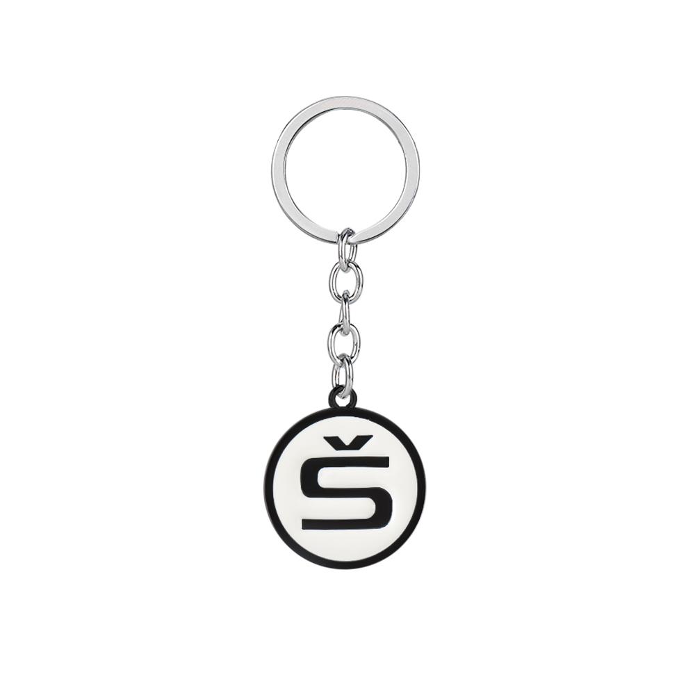 WOHE7 Car Logo Keychain Key Ring Chain Pendant Gifts For Skoda Octavia Kodiaq Fabia Karoq Superb Rapid Felicia RS Hubcap Accessories