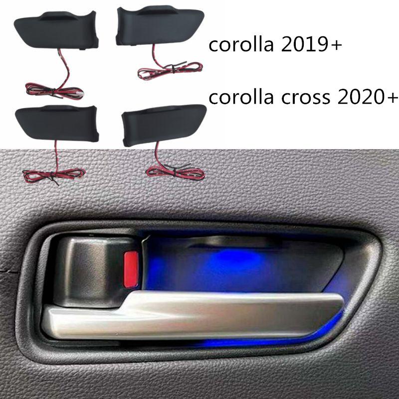

Car LED Door Bowl Armrest Atmosphere Light Interior Lights Decoration Door Bowl Handle Frame Light for Toyota Corolla Cross ice blue