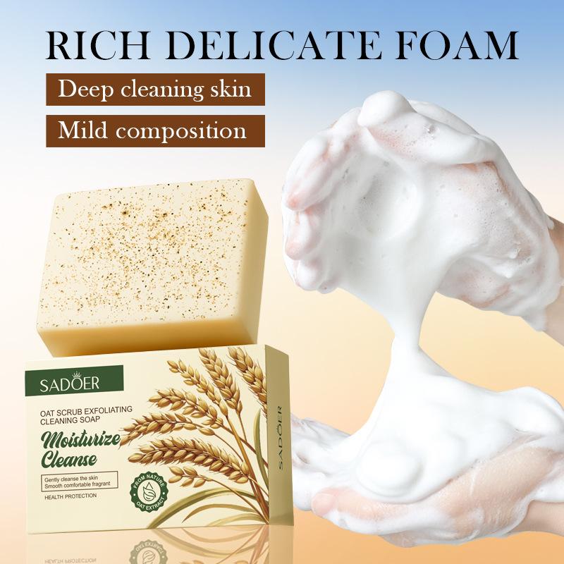 Jabón Exfoliante de Avena 100g Jabón Limpiador Exfoliante Limpieza Corporal Jabón Artesanal