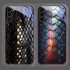 Art Black Golden Scale Texture Printed Tempered Glass Phone Case for Samsung Galaxy S26 S25 Ultra S24 S23 Plus S22 S21 FE Cover