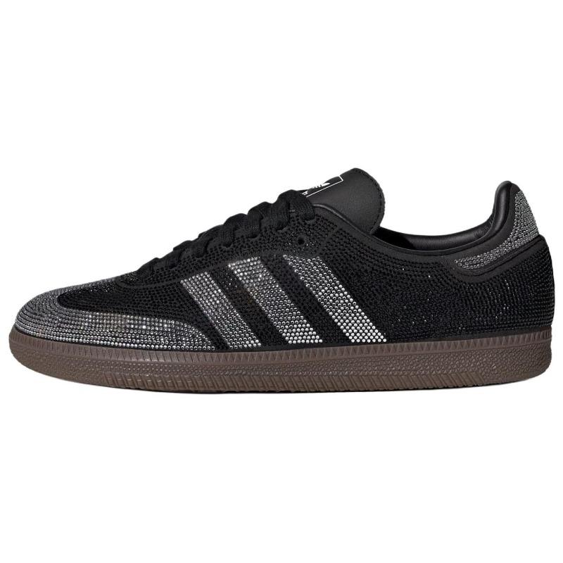 Adidas Samba OG Black Silver Rhinestones Women Sneakers Core-Black Dark-Gum IH9052 36