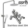 Hot and Cold Bathroom Basin Faucet, Full Copper Body, Three-Hole Configuration