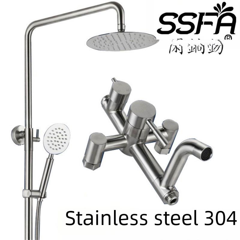 Hot and Cold Bathroom Basin Faucet, Full Copper Body, Three-Hole Configuration