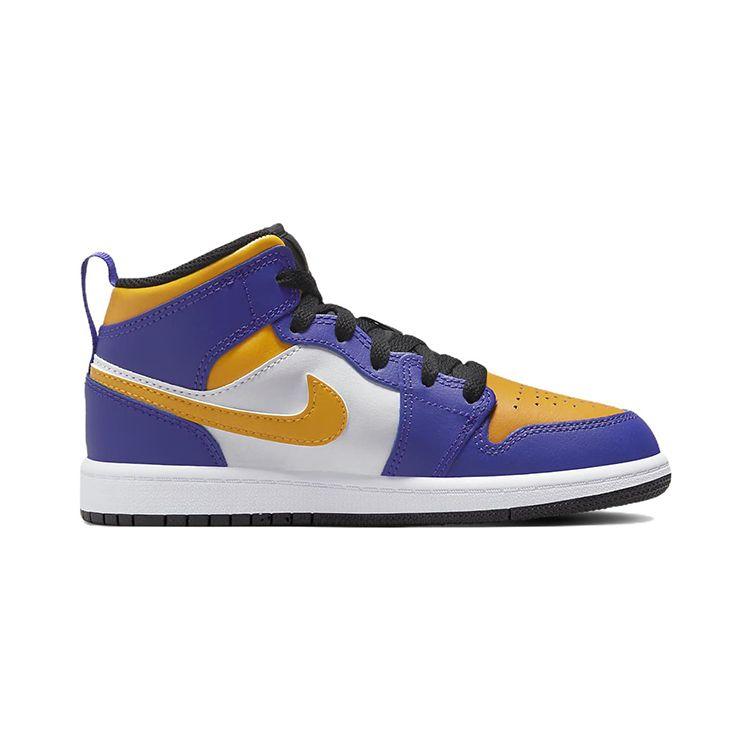 Air Jordan 1 Mid PS Lakers Kinder-Sneaker Lila Dark-Concord Weiß DQ8424-517