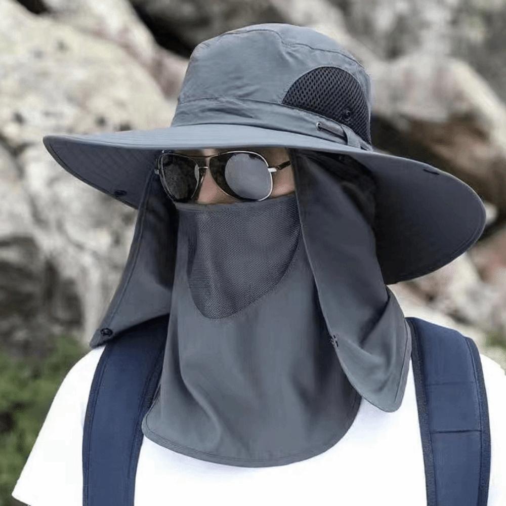

Face Mask Sunscrean Bucket Hat Neckline Mask Outdoor Fishing Cap Portable Man Sun Hat Climbing темно серый