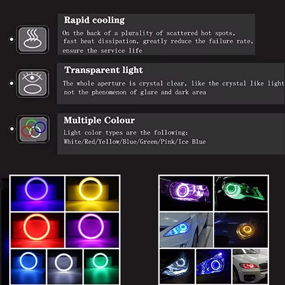 2Pcs DC 12V COB LED Halo Ring Light Chips High Brightness Cold White / Blue / Ice Blue LED Chips DIY Design Atmosphere Light