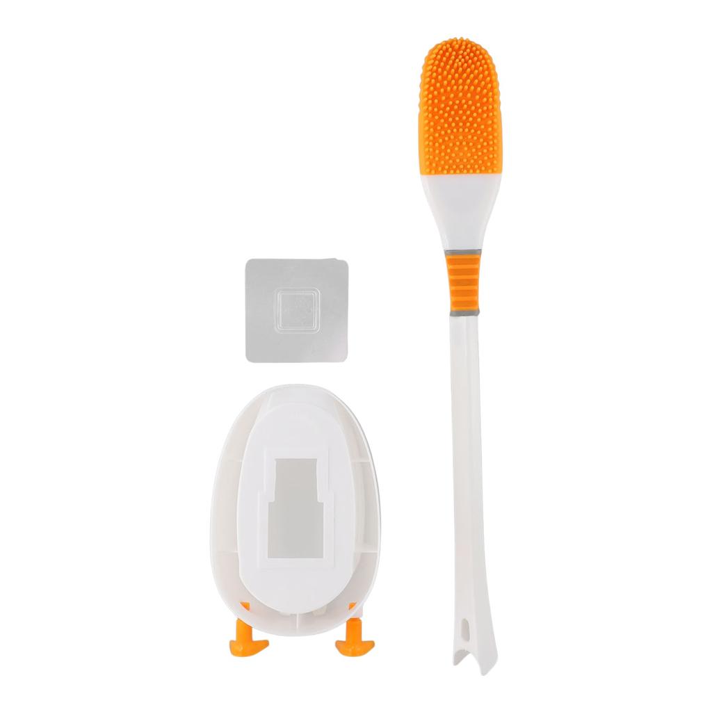 1 Set Wall Mounted Toilet Brush Duck Silicone Toilet Brush Set 360° Deep Clean Easy Storage Bathroom Accessories