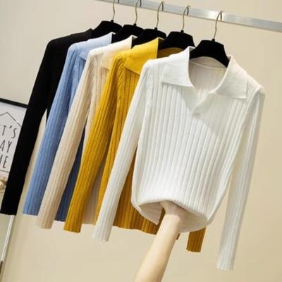Autumn Long Sleeve Sweater Casual Winter Polo Collar Long Sleeve Sweater Women Knitted Sweater Fashion Women Tops Female 28742