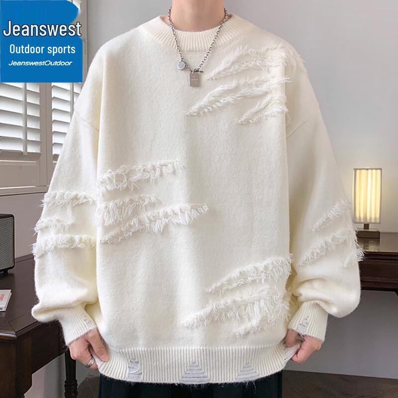 

Jeanswest Unisex Casual Loose Round Neck Knit Sweater 4XL