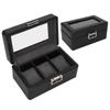 3 Grids Watch Display Case PU Leather Space Saving Single Layer Watch Storage Box for Watch Jewelry