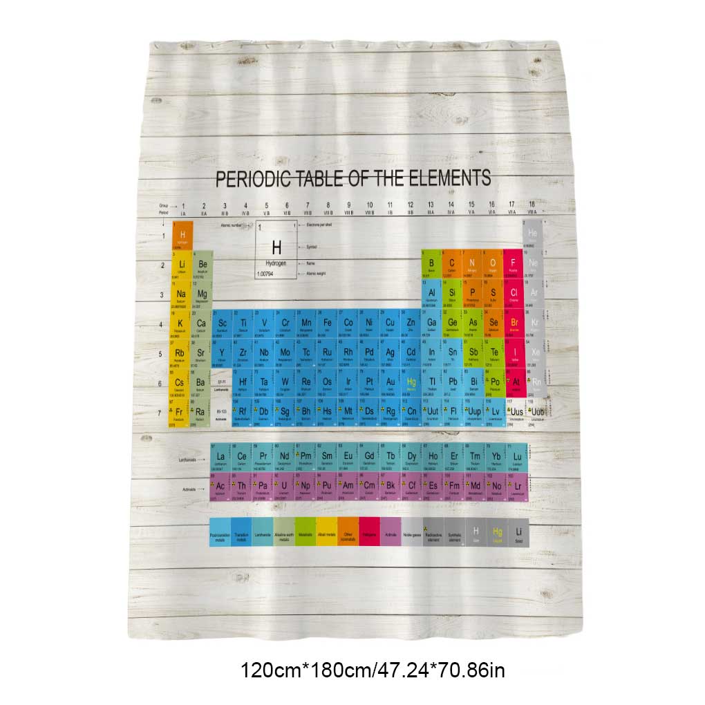 Periodic Table of Elements Shower Curtain Waterproof Home Hotel Bath Screen Bathroom Bathtub Toilet Educational Decorative Drape