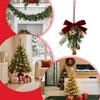 Red/Green Christmas Velvet Bow Bell Festive Jingle Bells Door Hanging Christmas Chime Bell Crisp Sound Pine Cone Bell Pendant